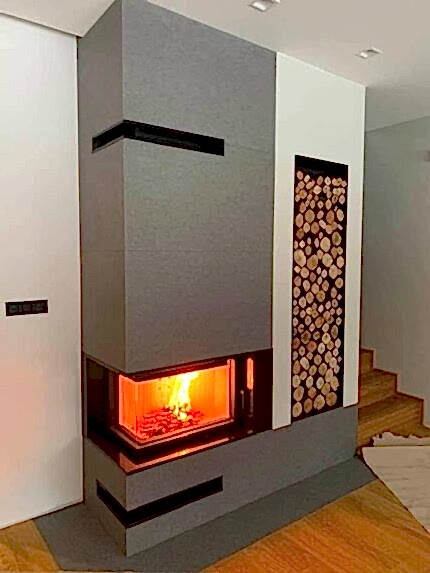 L Tipi Asansörlü Şömine