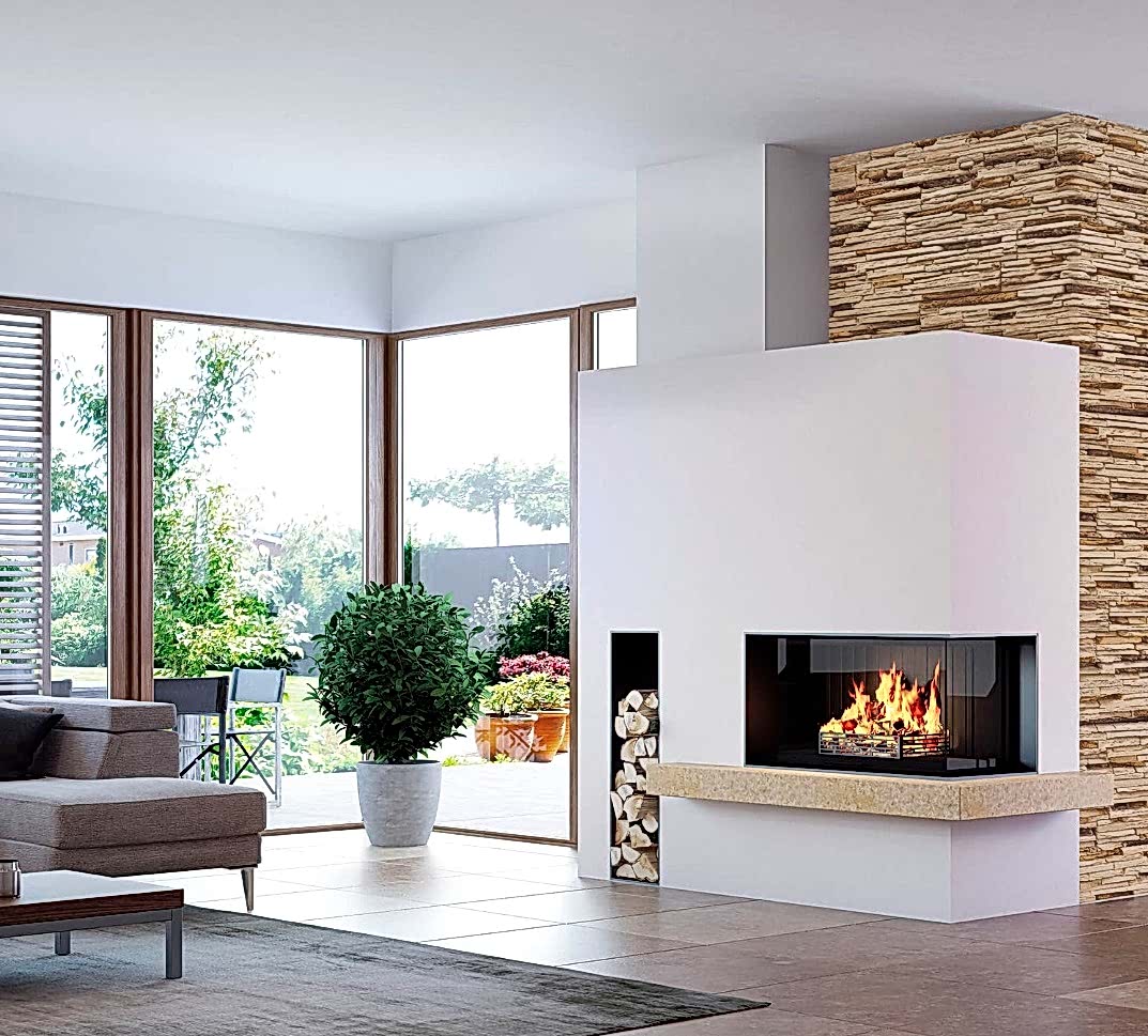 L Tipi Asansörlü Şömine