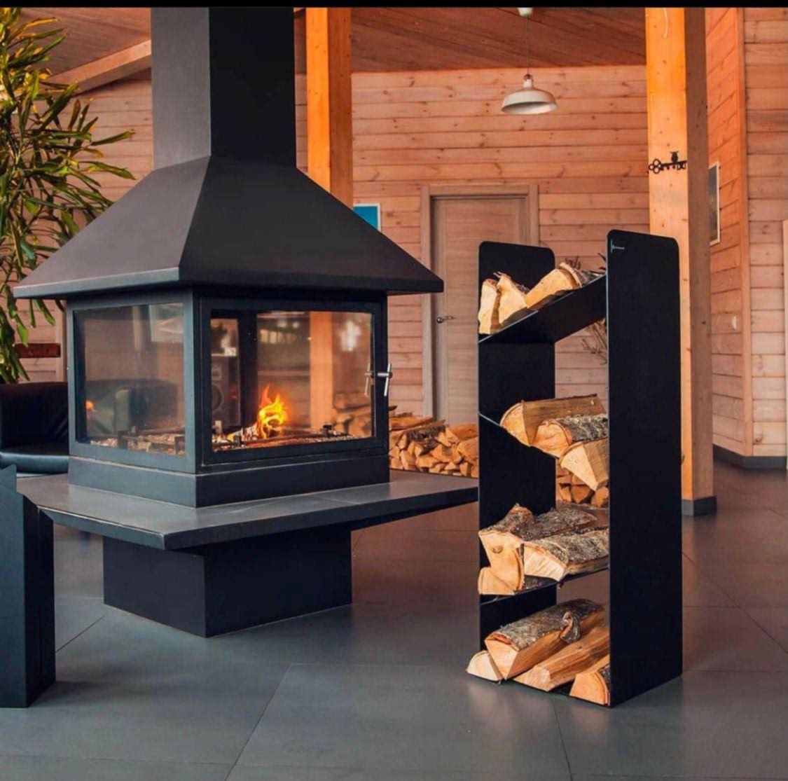 90'lık Kare Orta Şömine